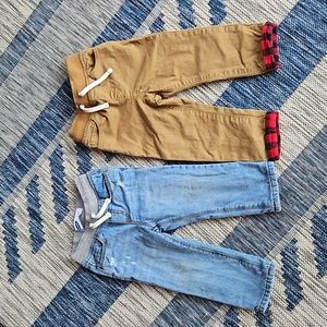 2 pairs Old navy 2T lined pants